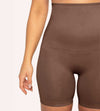 High-Waisted-Shaping-Shorts-Brown-Front