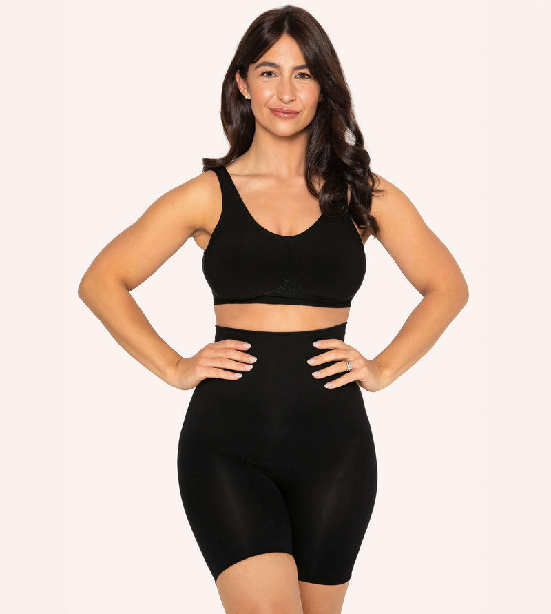High-Waisted-Shaping-Shorts-Black-Front