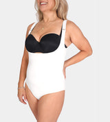 Open-Bust-Bodysuit-Shaping-Panty-White-Front
