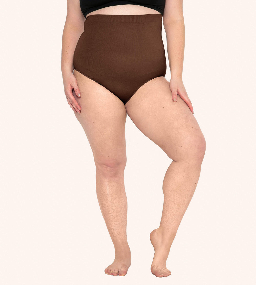 High-Waisted-Shaping-Panty-Brown-Front