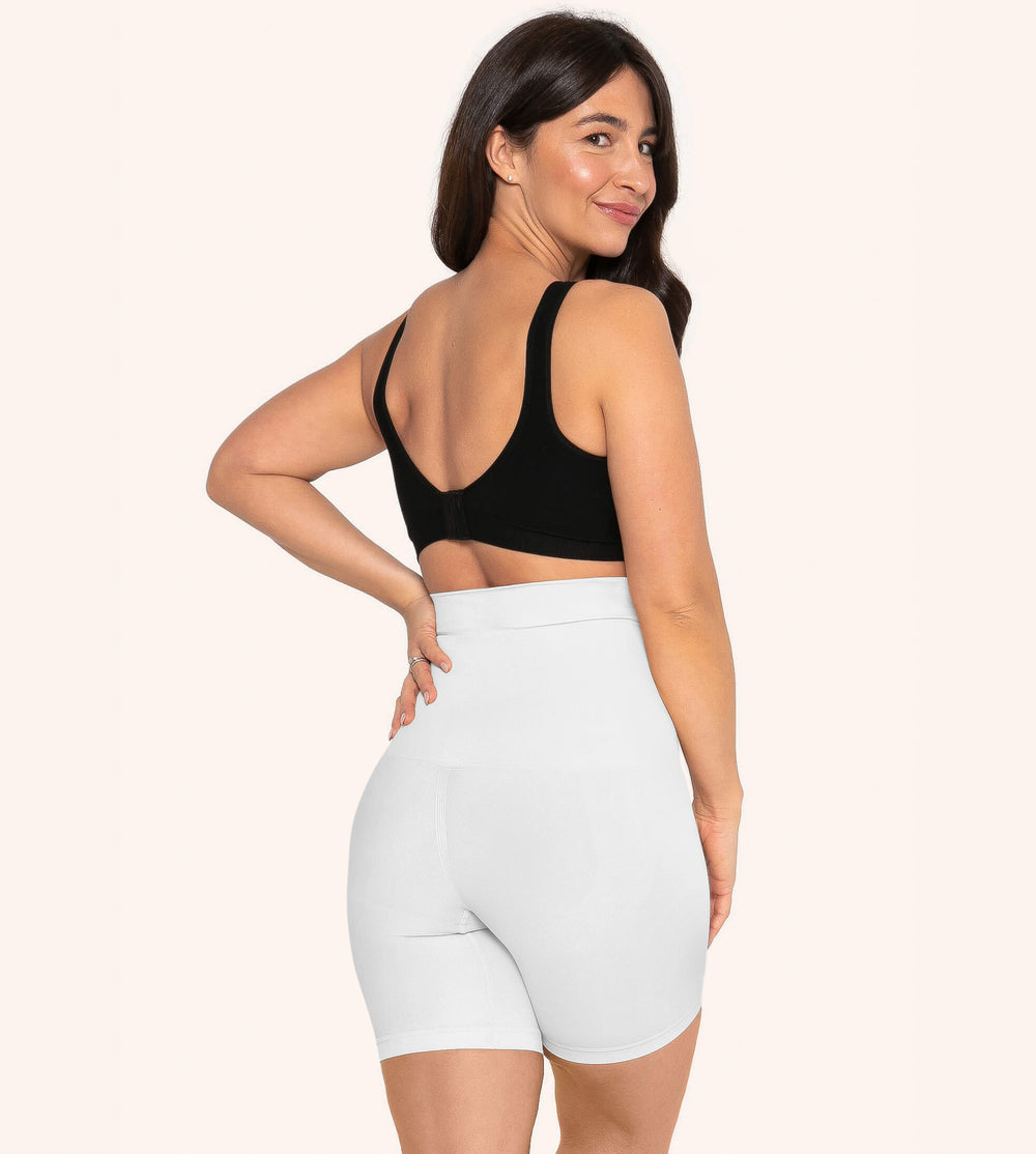 High-Waisted-Shaping-Shorts-White-Back